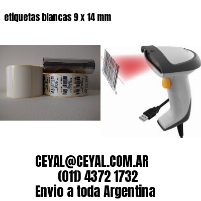 etiquetas blancas 9 x 14 mm