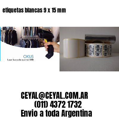 etiquetas blancas 9 x 15 mm