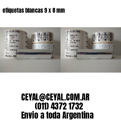 etiquetas blancas 9 x 8 mm