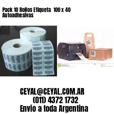 Pack 10 Rollos Etiqueta  100 x 40 Autoadhesivas