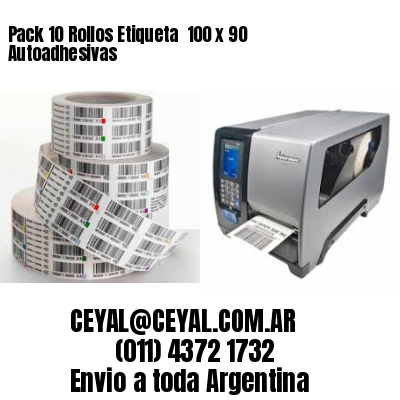 Pack 10 Rollos Etiqueta  100 x 90 Autoadhesivas