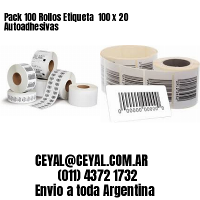 Pack 100 Rollos Etiqueta  100 x 20 Autoadhesivas