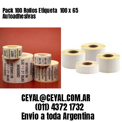 Pack 100 Rollos Etiqueta  100 x 65 Autoadhesivas