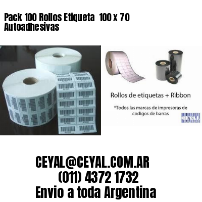 Pack 100 Rollos Etiqueta  100 x 70 Autoadhesivas