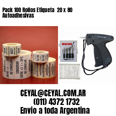 Pack 100 Rollos Etiqueta  20 x 80 Autoadhesivas
