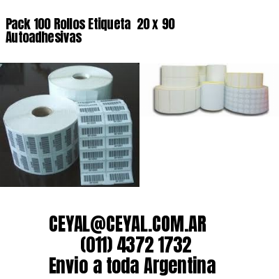 Pack 100 Rollos Etiqueta  20 x 90 Autoadhesivas