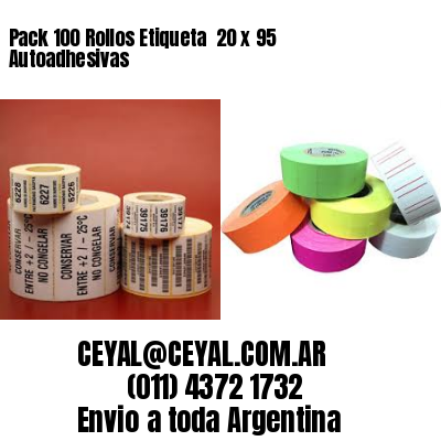 Pack 100 Rollos Etiqueta  20 x 95 Autoadhesivas