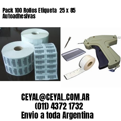 Pack 100 Rollos Etiqueta  25 x 85 Autoadhesivas