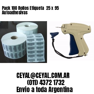 Pack 100 Rollos Etiqueta  25 x 95 Autoadhesivas