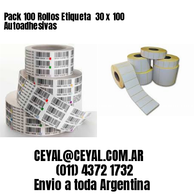 Pack 100 Rollos Etiqueta  30 x 100 Autoadhesivas