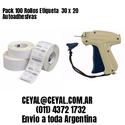 Pack 100 Rollos Etiqueta  30 x 20 Autoadhesivas