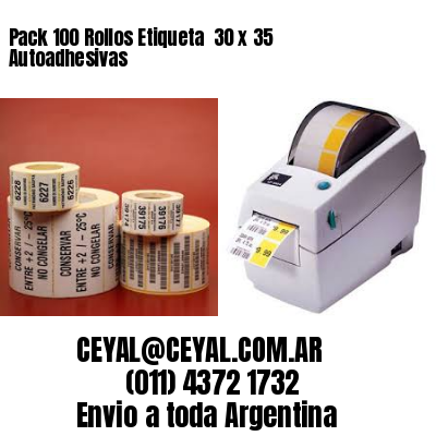 Pack 100 Rollos Etiqueta  30 x 35 Autoadhesivas