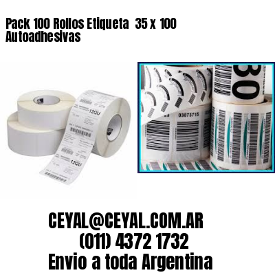 Pack 100 Rollos Etiqueta  35 x 100 Autoadhesivas