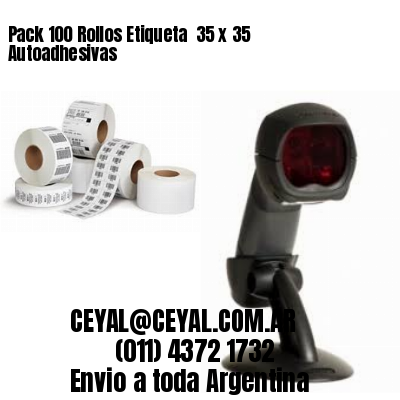 Pack 100 Rollos Etiqueta  35 x 35 Autoadhesivas