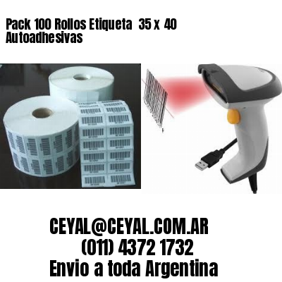 Pack 100 Rollos Etiqueta  35 x 40 Autoadhesivas