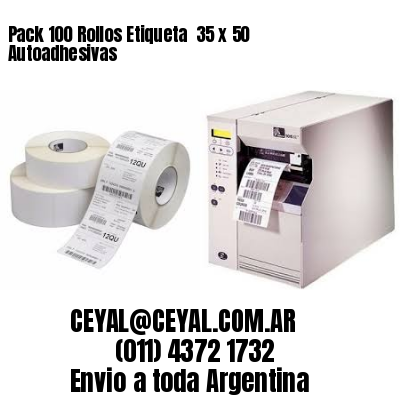 Pack 100 Rollos Etiqueta  35 x 50 Autoadhesivas