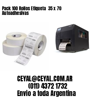 Pack 100 Rollos Etiqueta  35 x 70 Autoadhesivas