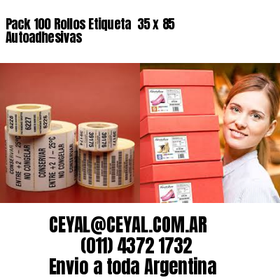 Pack 100 Rollos Etiqueta  35 x 85 Autoadhesivas