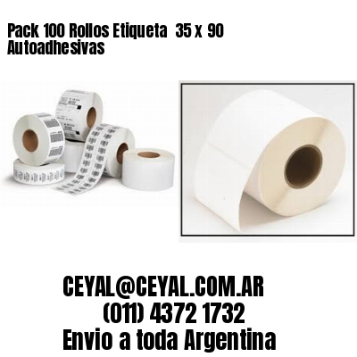 Pack 100 Rollos Etiqueta  35 x 90 Autoadhesivas