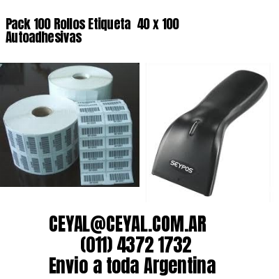 Pack 100 Rollos Etiqueta  40 x 100 Autoadhesivas