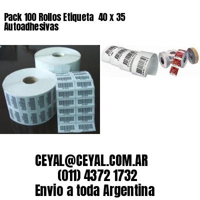Pack 100 Rollos Etiqueta  40 x 35 Autoadhesivas