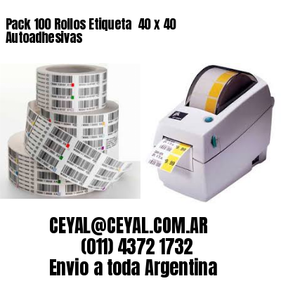 Pack 100 Rollos Etiqueta  40 x 40 Autoadhesivas