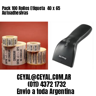 Pack 100 Rollos Etiqueta  40 x 65 Autoadhesivas