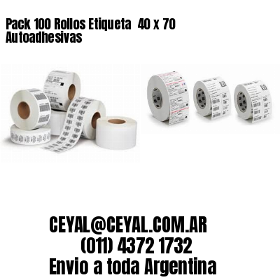 Pack 100 Rollos Etiqueta  40 x 70 Autoadhesivas
