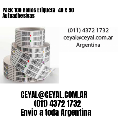 Pack 100 Rollos Etiqueta  40 x 90 Autoadhesivas