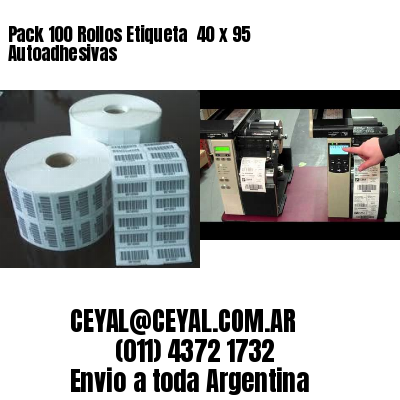 Pack 100 Rollos Etiqueta  40 x 95 Autoadhesivas