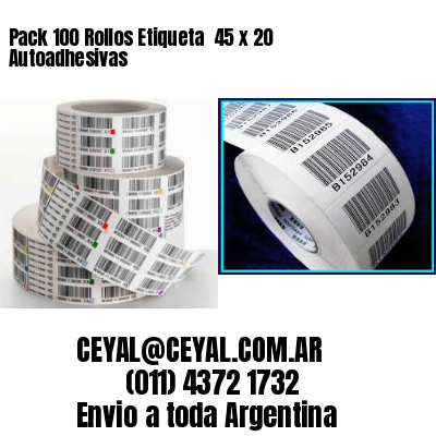 Pack 100 Rollos Etiqueta  45 x 20 Autoadhesivas