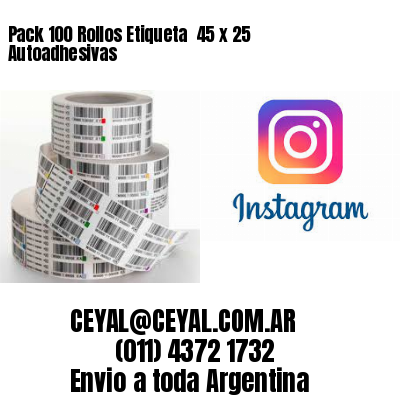 Pack 100 Rollos Etiqueta  45 x 25 Autoadhesivas