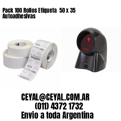 Pack 100 Rollos Etiqueta  50 x 35 Autoadhesivas