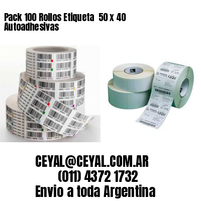 Pack 100 Rollos Etiqueta  50 x 40 Autoadhesivas
