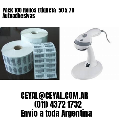 Pack 100 Rollos Etiqueta  50 x 70 Autoadhesivas