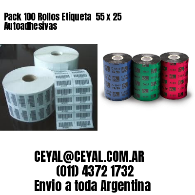 Pack 100 Rollos Etiqueta  55 x 25 Autoadhesivas
