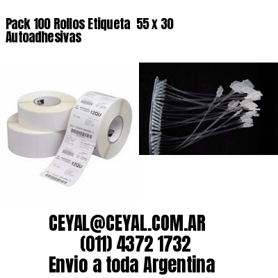 Pack 100 Rollos Etiqueta  55 x 30 Autoadhesivas