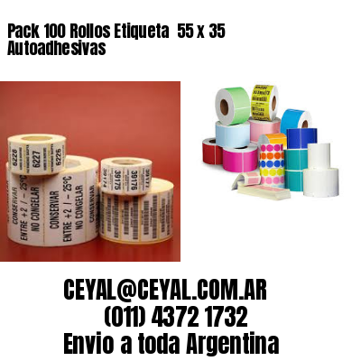 Pack 100 Rollos Etiqueta  55 x 35 Autoadhesivas