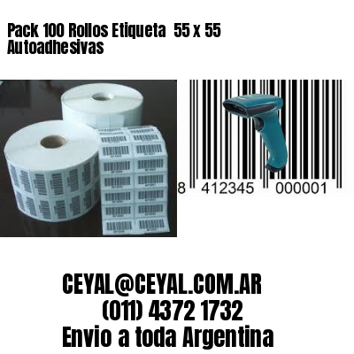 Pack 100 Rollos Etiqueta  55 x 55 Autoadhesivas