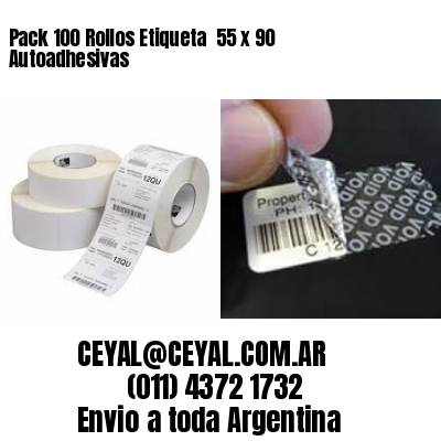 Pack 100 Rollos Etiqueta  55 x 90 Autoadhesivas