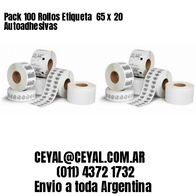 Pack 100 Rollos Etiqueta  65 x 20 Autoadhesivas