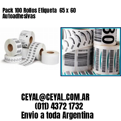 Pack 100 Rollos Etiqueta  65 x 60 Autoadhesivas