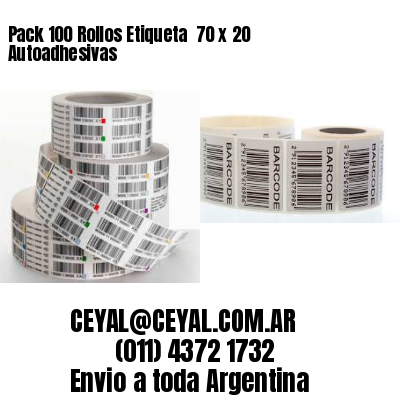 Pack 100 Rollos Etiqueta  70 x 20 Autoadhesivas
