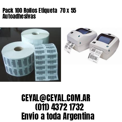 Pack 100 Rollos Etiqueta  70 x 55 Autoadhesivas