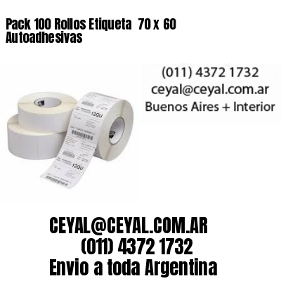 Pack 100 Rollos Etiqueta  70 x 60 Autoadhesivas