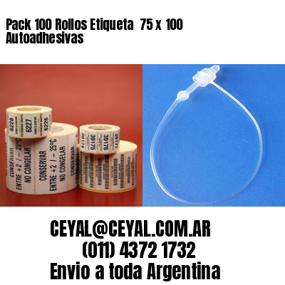 Pack 100 Rollos Etiqueta  75 x 100 Autoadhesivas