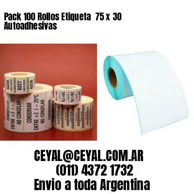 Pack 100 Rollos Etiqueta  75 x 30 Autoadhesivas