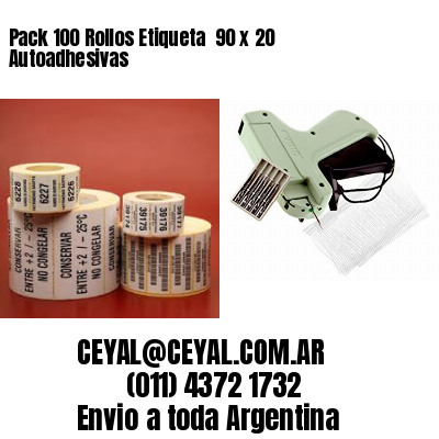 Pack 100 Rollos Etiqueta  90 x 20 Autoadhesivas