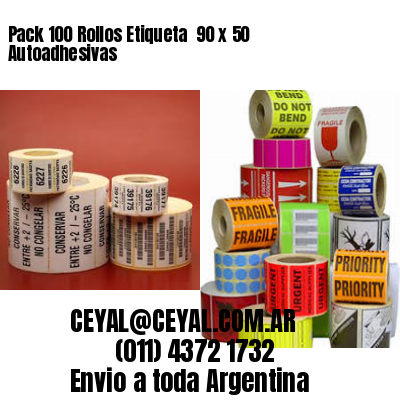 Pack 100 Rollos Etiqueta  90 x 50 Autoadhesivas