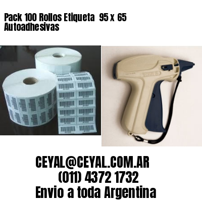 Pack 100 Rollos Etiqueta  95 x 65 Autoadhesivas